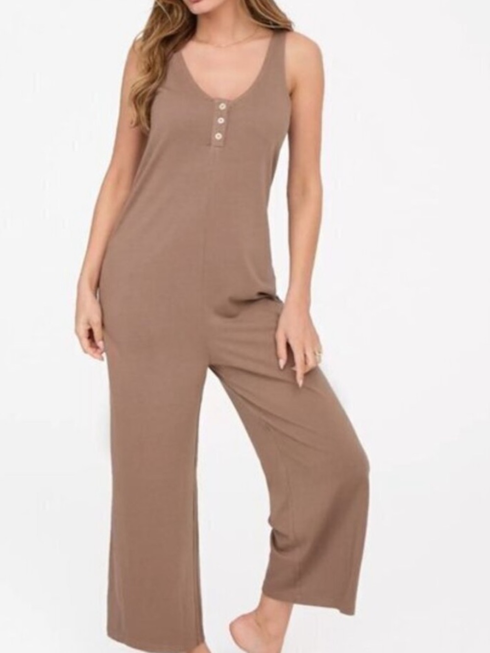 MATE the Label Tencel Organic Cotton Sleeveless Wide Leg Jumpsuit XL
